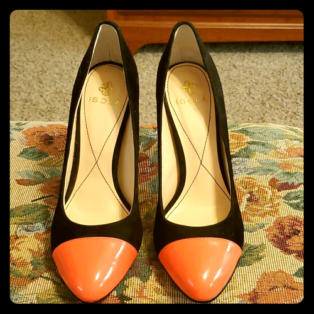 Isola black/orange high heels